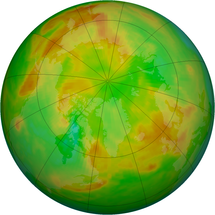 Arctic ozone map for 06 June 1991